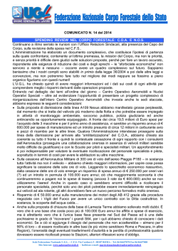 il Comunicato - UGL Corpo Forestale
