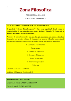 PROGRAMMA 2014-2015 I DIALOGHI FILOSOFICI
