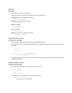 Statements Descrizione &bull; Uno statement `e un blocco di istruzioni
