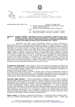 INTESTAZIONE USR per il VENETO - Dipartimento di Fisica e