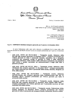Nota USR Piemonte