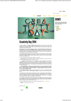 Creativity Day 2014 | ROMAPROVINCIACREATIVA