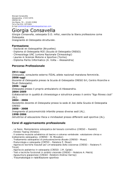 Giorgia Consavella - Osteopatia Creso | Centro Ricerche e Studi