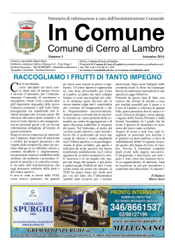 Settembre 2014 - Comune di Cerro al Lambro