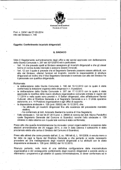 incarico dirigenziale - Comune di Scandicci