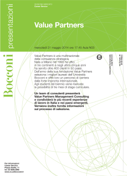 Value Partners è una multinazionale della consulenza strategica
