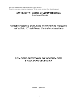 Relazione geotecnica - Università degli Studi di Messina