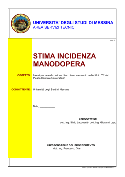 STIMA INCIDENZA MANODOPERA - Università degli Studi di Messina