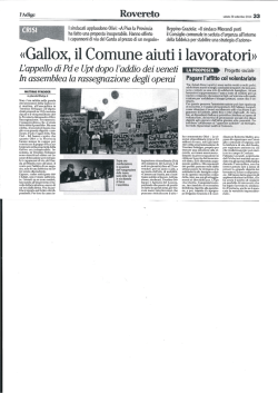 I sindacati applaudono Olivi: &laquo;A Piva la Provincia