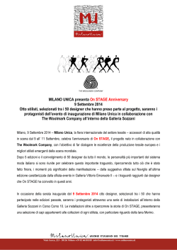 MILANO UNICA presenta On STAGE Anniversary 9 Settembre 2014