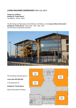 LIVING MACHINES WORKSHOPS 29th July 2014