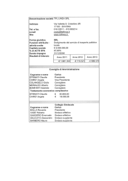 Denominazione società TPL LINEA SRL Indirizzo Tel. e fax. e
