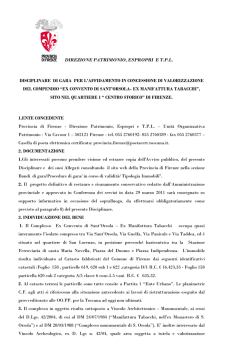 DIREZIONE PATRIMONIO, ESPROPRI E T.P.L. DISCIPLINARE DI