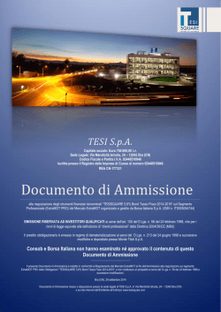 Documento di ammissione alla negoziazione