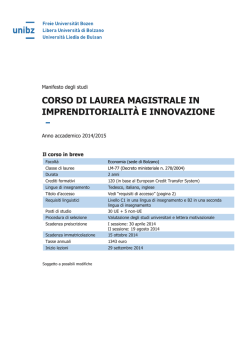Imprenditorialit&agrave; e Innovazione