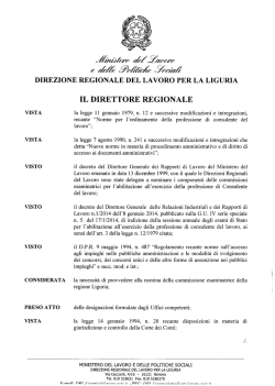 decreto - Ministero del Lavoro e delle Politiche Sociali