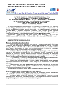 1° Avviso UOC OstGin_USL7_Nottola 2014 - Estav Sud-Est