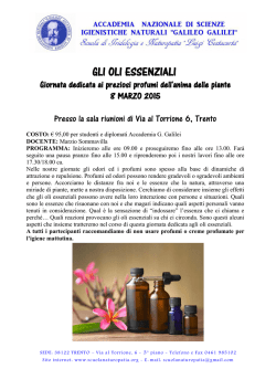 GLI OLI ESSENZIALI - accademia di scienze igienistiche naturali
