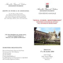 Invito Convegno Siracusa - Cronache Parlamentari Siciliane