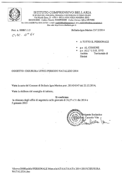 ISTITUTO COMPRENSIVO BELLARIA - Istituto Comprensivo di