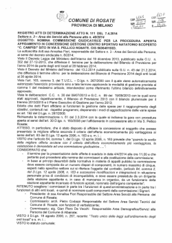 dt 111 07 04 14 nomina commissione giudicatrice procedura aperta