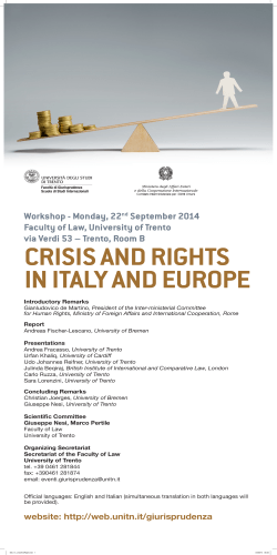 Crisis and Rights in Italy and Europe