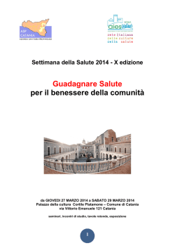 Guadagnare Salute per il benessere della comunit&agrave;