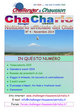 IN QUESTO NUMERO - Campeggio Club Varese