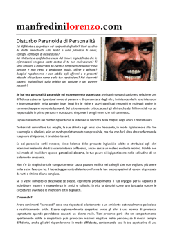 Hai un Disturbo Paranoide? - Dott. Lorenzo Manfredini