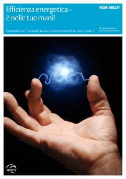 Efficienza energetica &ndash; &egrave; nelle tue mani!