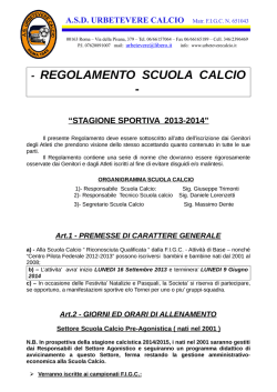 regolamento scuola calcio 2013 - 2014