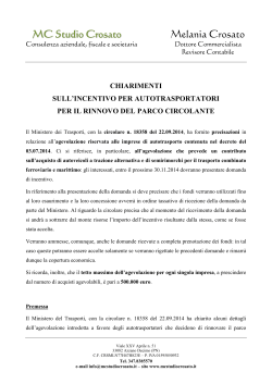 Incentivo autotrasportatori per il rinnovo del parco circolante