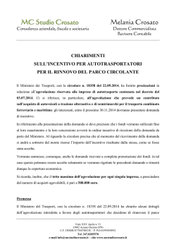 Incentivo autotrasportatori per il rinnovo del parco circolante