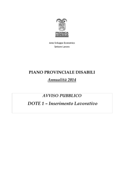DOTE 1 &ndash; Inserimento Lavorativo