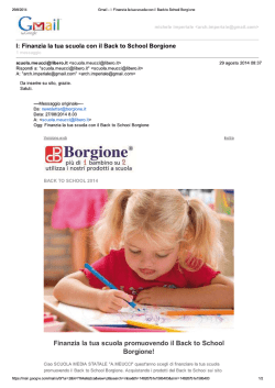 Finanzia la tua scuola con il Back to School Borgione