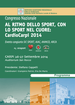 AL RITMO DELLO SPORT, CON LO SPORT NEL CUORE