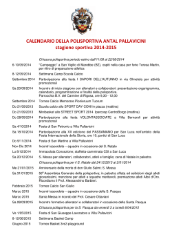 Calendario - Polisportiva Antal Pallavicini