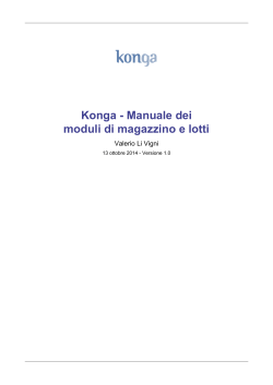 Konga - Manuale dei moduli di magazzino e lotti