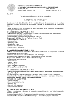 Nomina commissioni di valutazione - Università degli Studi di Brescia