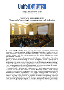 PRESENTATO IL PROGETTO CLARA - Università degli Studi di