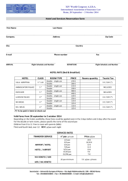 Hotel and Services Reservation form - AIDA 2014
