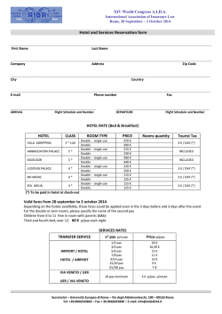 Hotel and Services Reservation form - AIDA 2014
