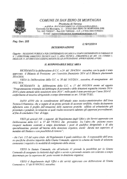 Determinazione n. 205 del 19.12.2014 Area Economico