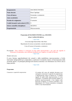 Macroeconomia a.a. 2014-2015 - Università degli Studi di Bari