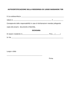 AUTOCERTIFICAZIONE SULLA RESIDENZA EX LEGGE