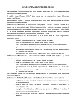 Istruzioni per la Compilazione dei Modelli