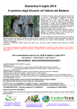 Domenica 6 luglio 2014 - camminatoriescursionisti.it