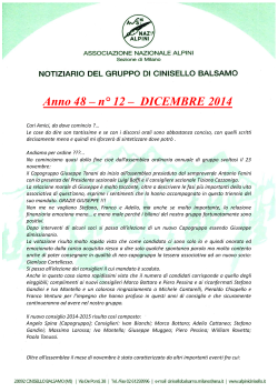 Notiziario Dicembre - Gruppo Alpini Cinisello Balsamo