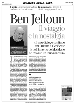 Ben Jelloun Il viaggio e la nostalgia