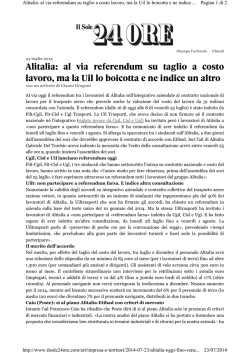 Il Sole24ore - coordinamento rsu